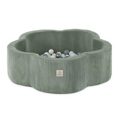 Ballenbak Bloem 95x30 | Green Corduroy incl. 200 ballen (Pearl/Silver/Mint Pearl )