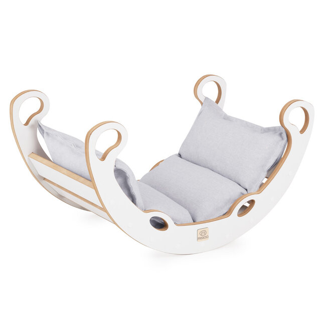 Mini Rocker 2-in-1 met Klimboog en kussen | Lichtgrijs