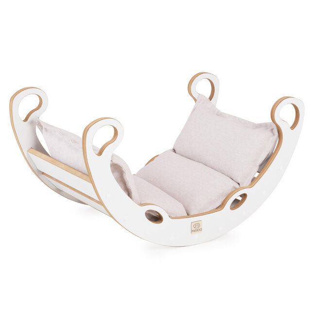 Mini Rocker Klimboog met kussen | Licht Beige
