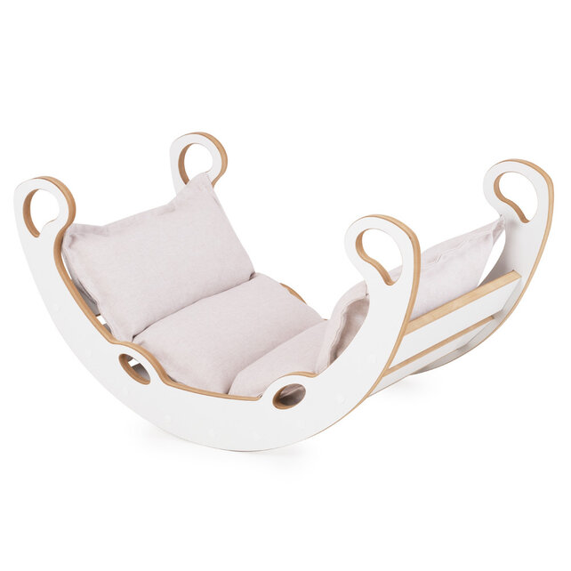 Mini Rocker Klimboog met kussen | Licht Beige