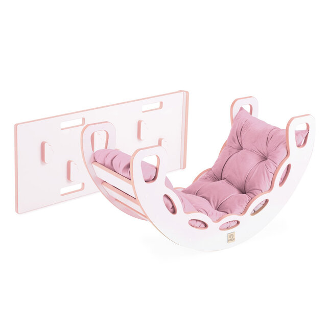 Rocker 4-in-1 met Klimboog, Klimhelling en Glijbaan | Velvet Pink