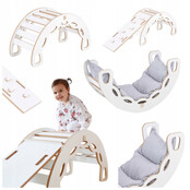 Rocker 4-in-1 met Klimboog, Klimhelling en Glijbaan | Licht Grijs