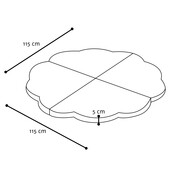 Speelmat -  Plush Nest Bloem -  Cream Fluffy Lamb, 115 cm