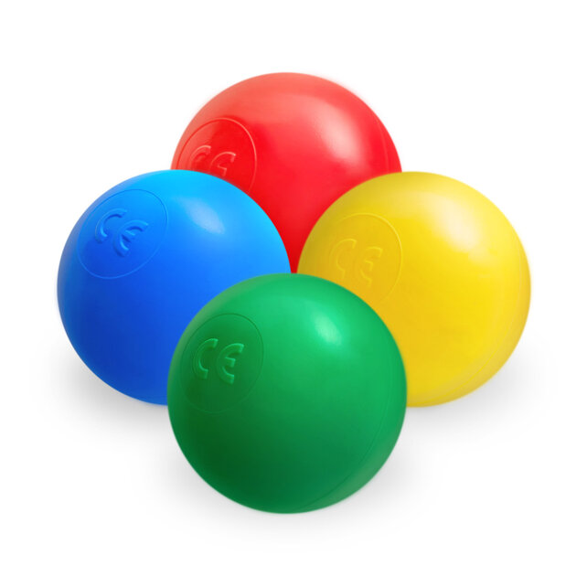 Ballen, set 200 stuks | Blauw/Groen/Rood/Geel | 6 cm