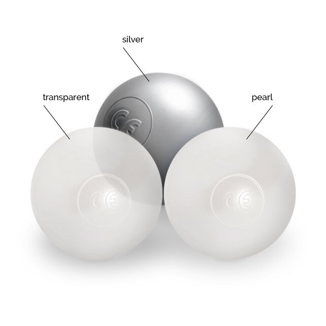 Ballen, set 200 stuks | Pearl/Wit/Transparant | 6 cm