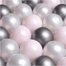 Ballen, set 200 stuks | Pearl/Silver/Light Pink | 6 cm