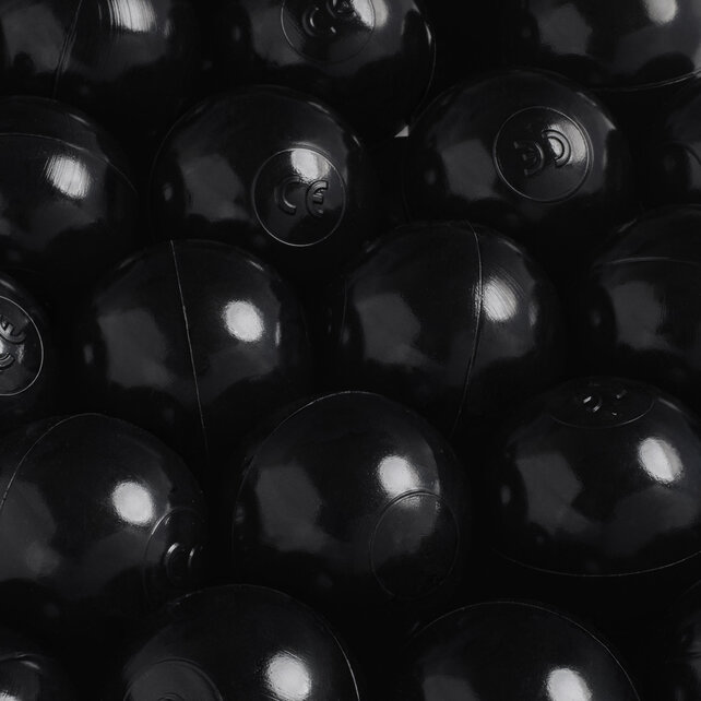 Ballen, set 200 stuks | Zwart | 6 cm