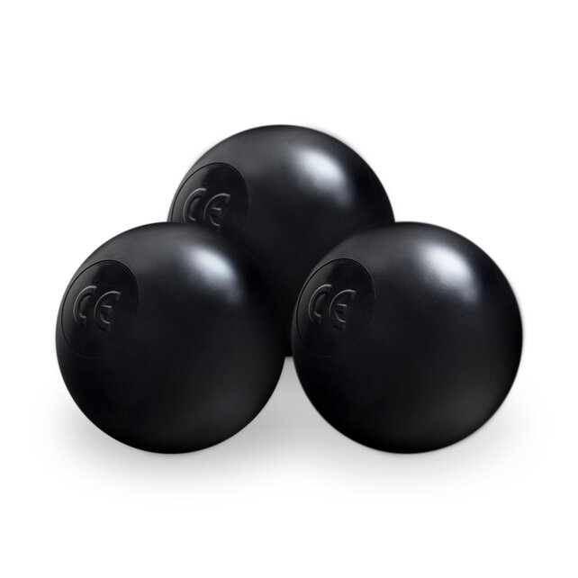 Ballen, set 200 stuks | Zwart | 6 cm
