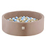 Misioo Ballenbak Rond 90x30 | Velvet Gold/Beige incl. 200 ballen (Pearl/Gold/Light Blue)