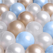 Ballenbak Rond 90x30 | Velvet Gold/Beige incl. 200 ballen (Pearl/Gold/Light Blue)