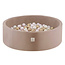 Misioo Ballenbak Rond 90x30 | Velvet Gold/Beige incl. 200 ballen (Pearl/Gold/Light Pink Pearl)