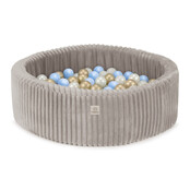 Ballenbak Rond 90x30 | Beige Puffy Lamell incl. 200 ballen (Pearl/Gold/Light Blue)