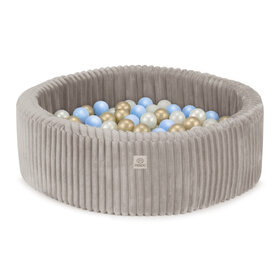 Ballenbak Rond 90x30 | Beige Puffy Lamell incl. 200 ballen (Pearl/Gold/Light Blue)
