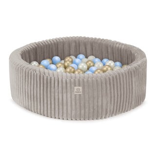 Ballenbak Rond 90x30 | Beige Puffy Lamell incl. 200 ballen (Pearl/Gold/Light Blue)