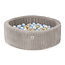 Misioo Ballenbak Rond 90x30 | Beige Puffy Lamell incl. 200 ballen (Pearl/Gold/Light Blue)