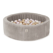 Ballenbak Rond 90x30 | Beige Puffy Lamell incl. 200 ballen (Pearl/Gold/Light Pink Pearl)