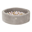 Misioo Ballenbak Rond 90x30 | Beige Puffy Lamell incl. 200 ballen (Pearl/Gold/Light Pink Pearl)