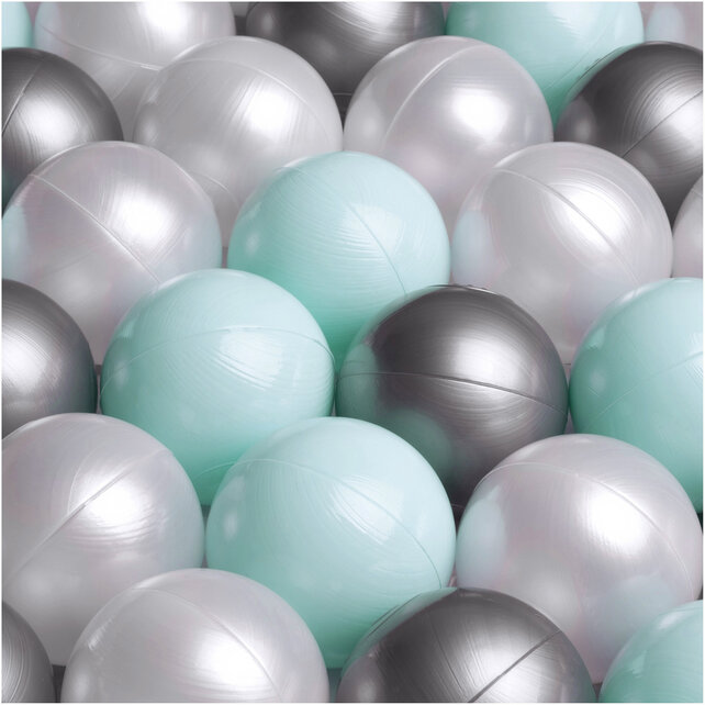 Ballenbak Rond 90x30 Met Trapje | Green Corduroy incl. 200 ballen (Pearl/Silver/Mint Pearl)
