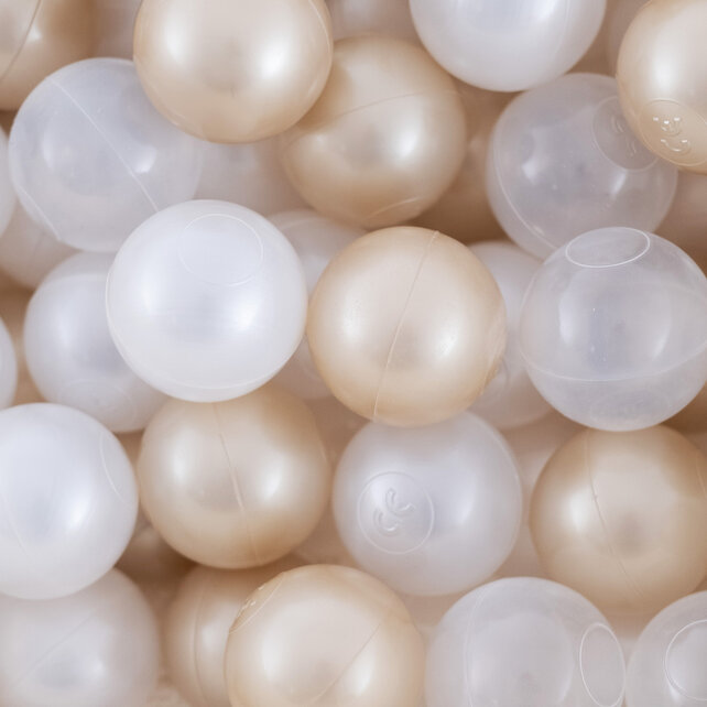 Ballenbak Bloem 95x30 | Beige Corduroy incl. 200 ballen (Pearl/Gold/Transparant)