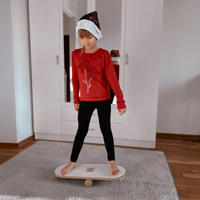 Houten Montessori Balansbord | Wit