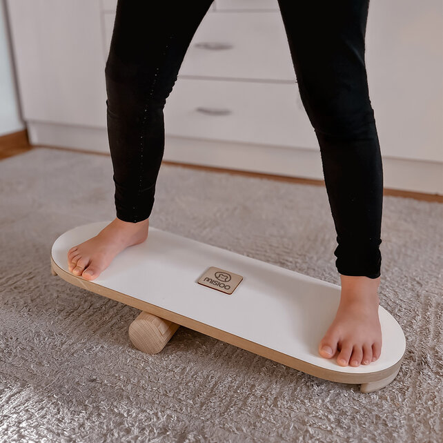 Houten Montessori Balansbord | Wit