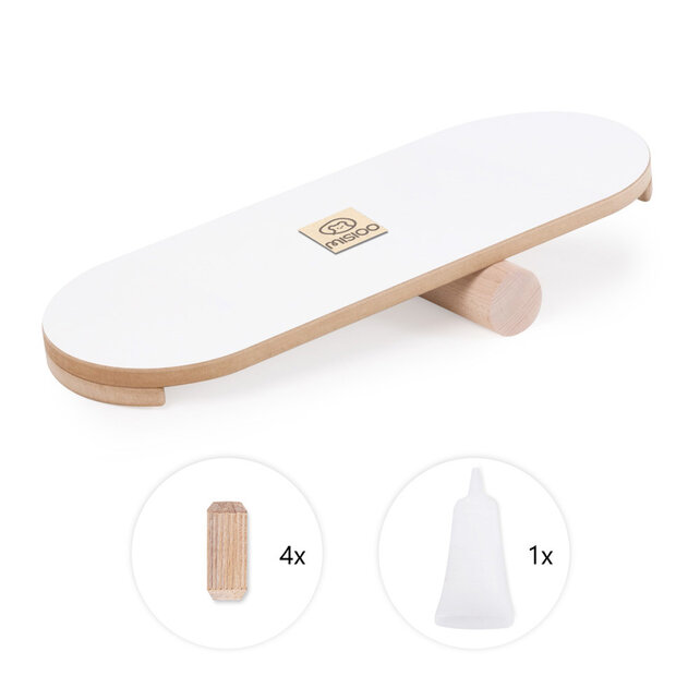 Houten Montessori Balansbord | Wit