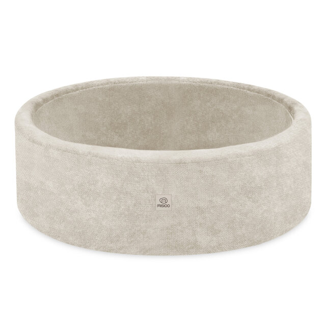 Ballenbak Rond 90x30 | Beige Chenille incl. 200 ballen (Pearl/Gold)