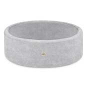 Ballenbak Rond 90x30 | Light Grey Chenille incl. 200 ballen (Pearl/Silver/Light Blue)