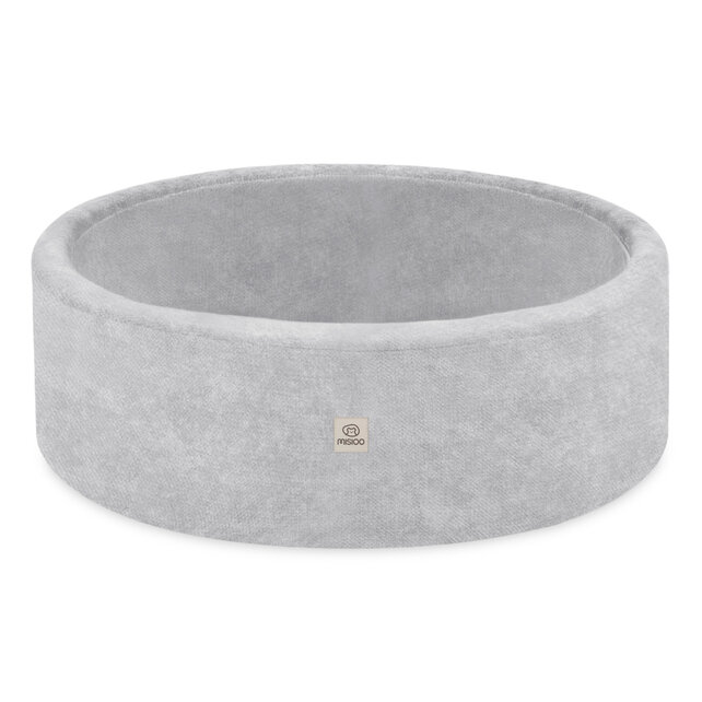 Ballenbak Rond 90x30 | Light Grey Chenille incl. 200 ballen (Pearl/Silver/Light Blue)