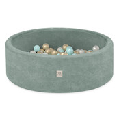 Ballenbak Rond 90x30 | Green Chenille incl. 200 ballen  (Pearl/Gold/Mint Pearl)