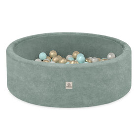 Ballenbak Rond 90x30 | Green Chenille incl. 200 ballen (Pearl/Gold/Mint Pearl)