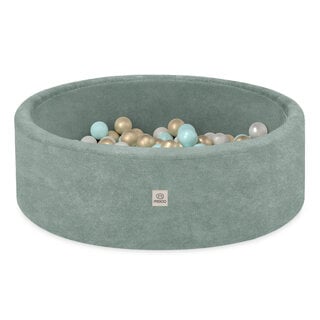 Ballenbak Rond 90x30 | Green Chenille incl. 200 ballen (Pearl/Gold/Mint Pearl)