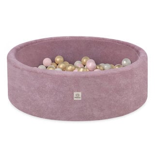 Ballenbak Rond 90x30 | Pink Chenille incl. 200 ballen (Pearl/Gold/Light Pink)