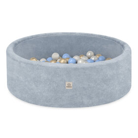 Ballenbak Rond 90x30 | Blue Chenille incl. 200 ballen (Pearl/Gold/Light Blue)