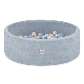 Ballenbak Rond 90x30 | Blue Chenille incl. 200 ballen (Pearl/Gold/Light Blue)