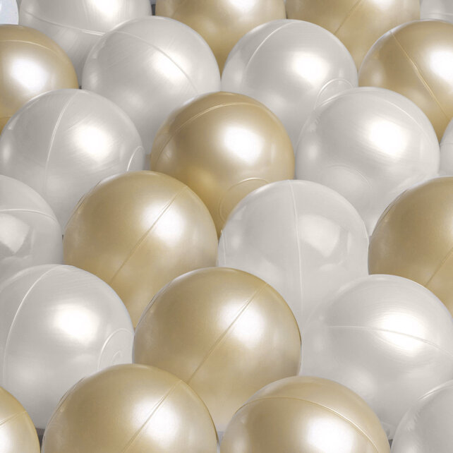 Ballenbak Rond 90x30 | Velvet Gold/Beige incl. 200 ballen (Pearl/Gold)
