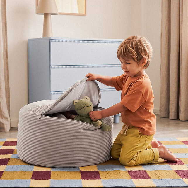 Kinderpoef | Light Grey Corduroy