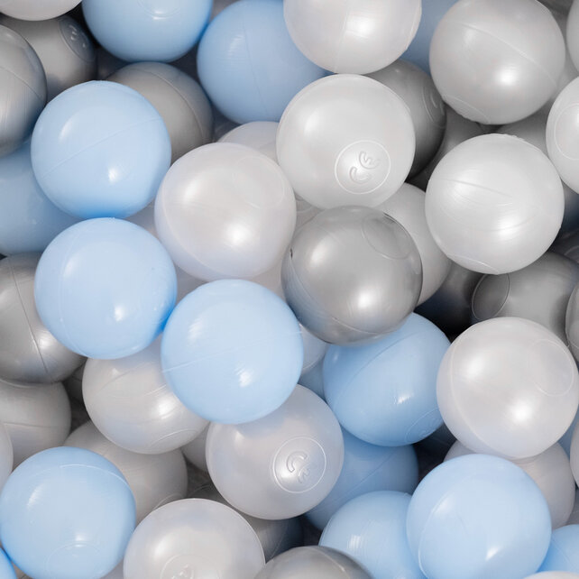 Ballen, set 400 stuks | Pearl/Silver/Light Blue | 6 cm