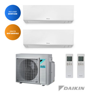 Daikin Groot appartement: Daikin Perfera met 2 binnen units van 5 kW en 2,5 kW