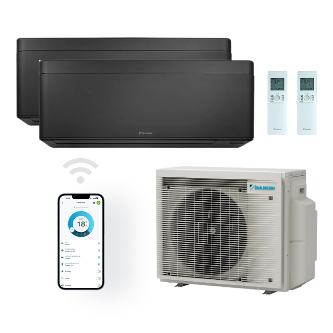 Daikin Stylish Multi Split (2MXM50M9 + FTXA35BB + FTXA20BB) inclusief standaard montage