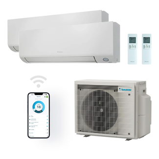 Daikin Groot appartement: Daikin Perfera met 2 binnen units van 5 kW en 2,5 kW
