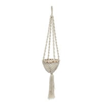 The Twisted Macrame Plant Holder - Natural White - M