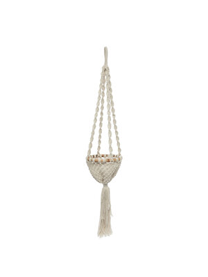 Bazar Bizar De Twisted Macrame Planthanger - Naturel Wit - M Bazar Bizar De Twisted Macrame Planthanger - Naturel Wit - M