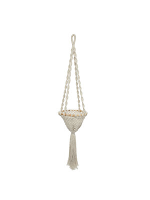 Bazar Bizar The Twisted Macrame Plant Holder - Natural White - L