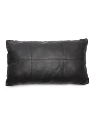 Bazar Bizar The Six Leather Panel Cushion Cover - Black - 30x50