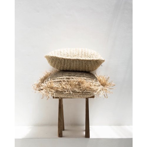 Bazar Bizar The Raffia Flores Cushion Square - Natural - M