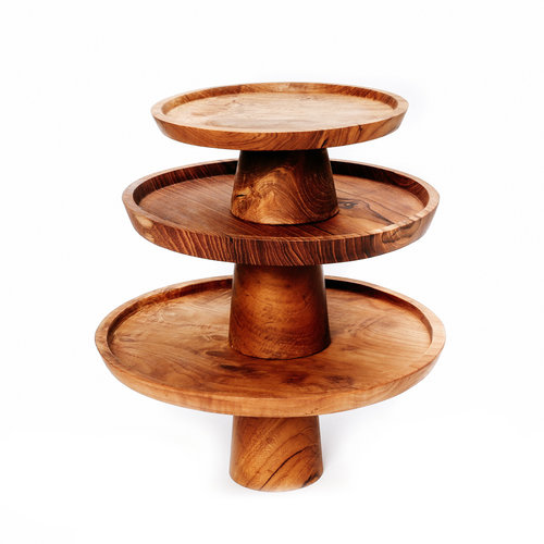 Bazar Bizar Taart Plateau The Teak Root Cake Dish - S