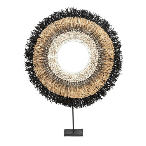 Bazar Bizar The Mojo Raffia On Stand  - Natural Zwart - L