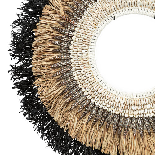 Bazar Bizar The Mojo Raffia On Stand  - Natural Zwart - L