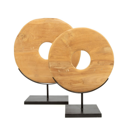 Bazar Bizar The Teak Disc on Stand - Natural - M